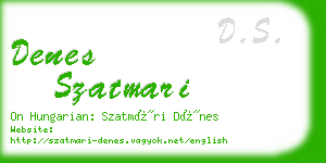 denes szatmari business card